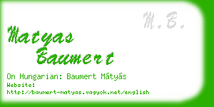matyas baumert business card